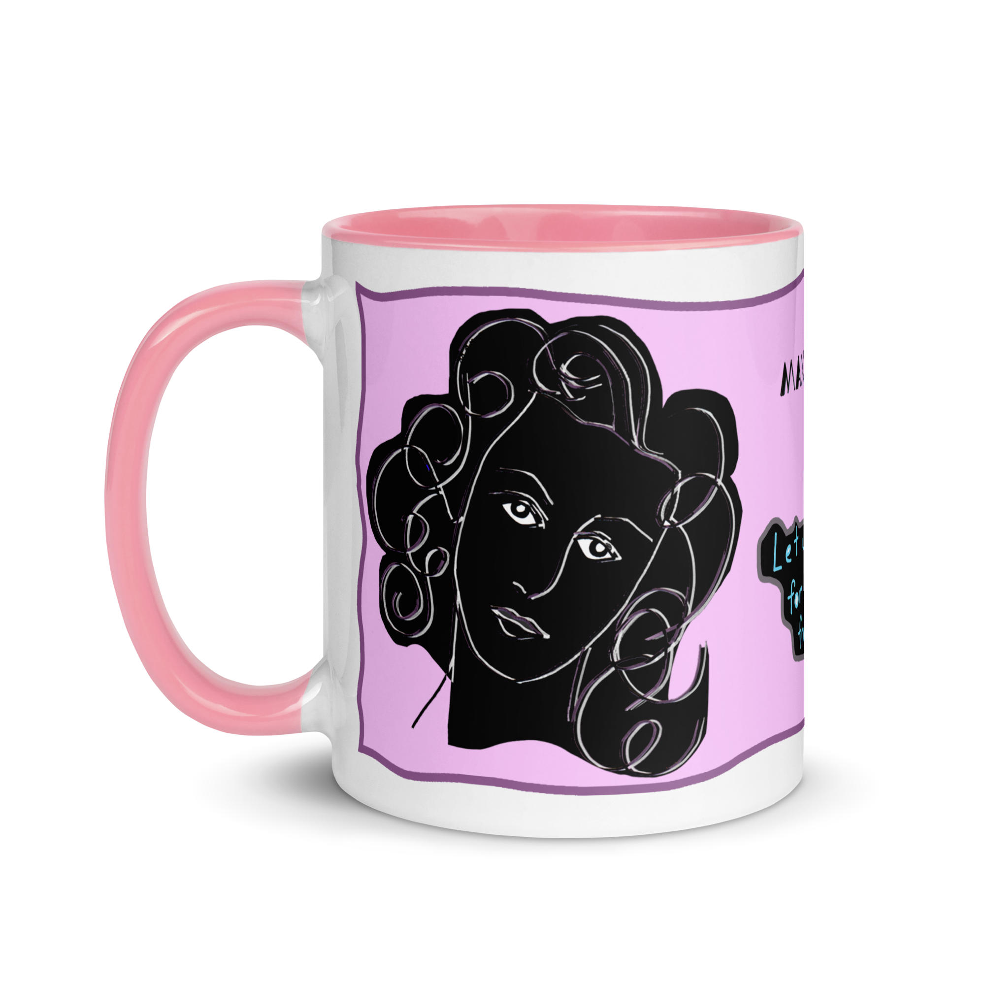 Ceramic Mug with Color Inside - Lead and BPA-free - Pink - 11oz 