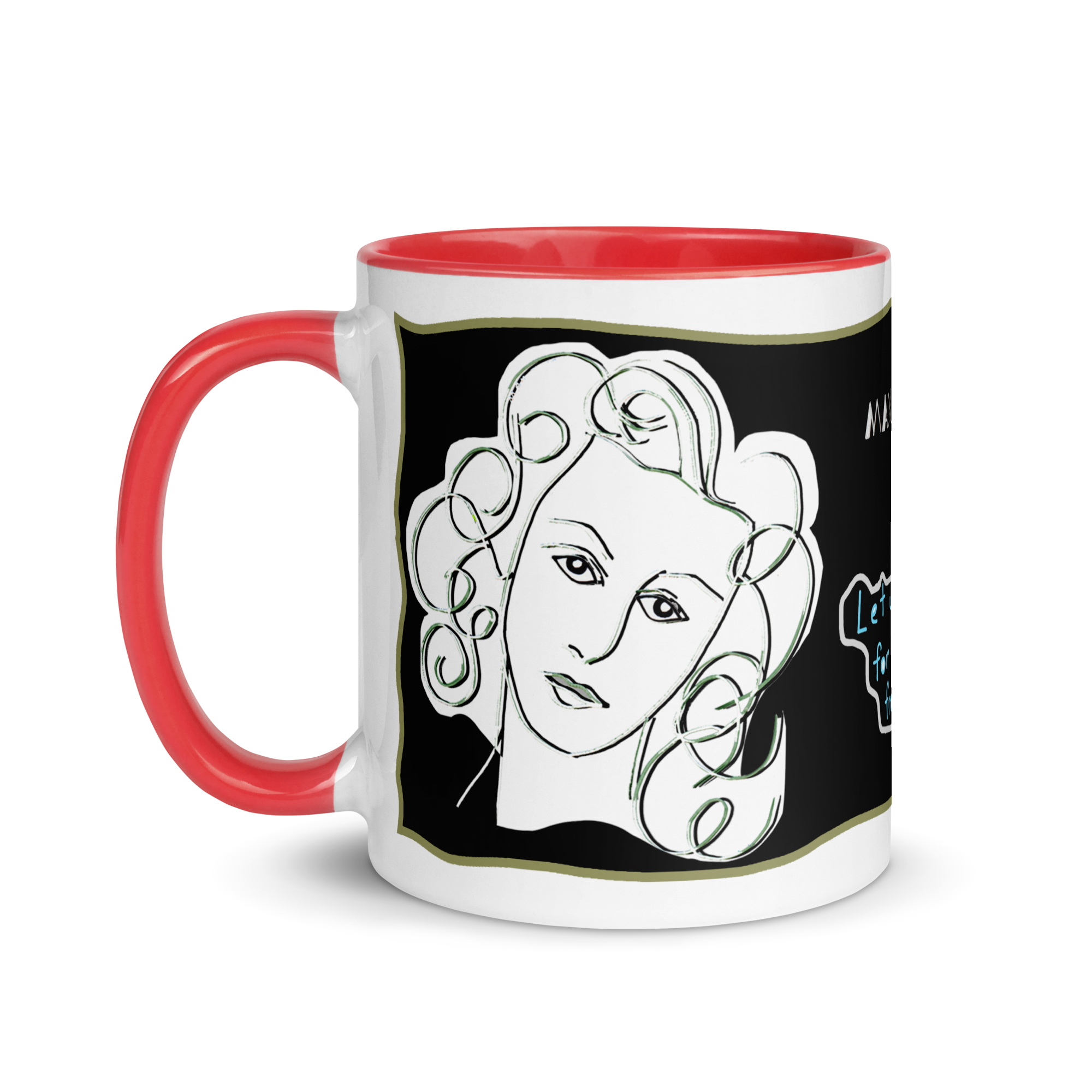 Ceramic Mug with Color Inside - Lead and BPA-free - Red - 11oz