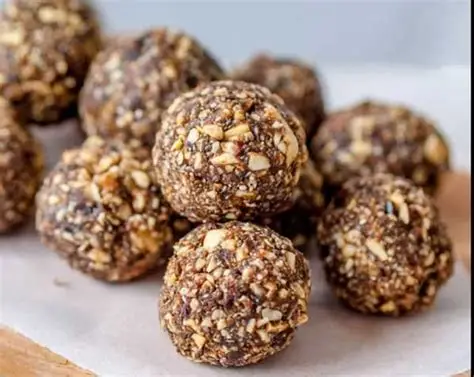 Energy Bites with Dates, Tahini, Sesame & Walnuts