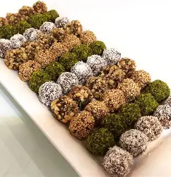 Energy Bites with Dates, Tahini, Sesame & Walnuts