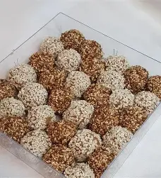 Energy Bites with Dates, Tahini, Sesame & Walnuts