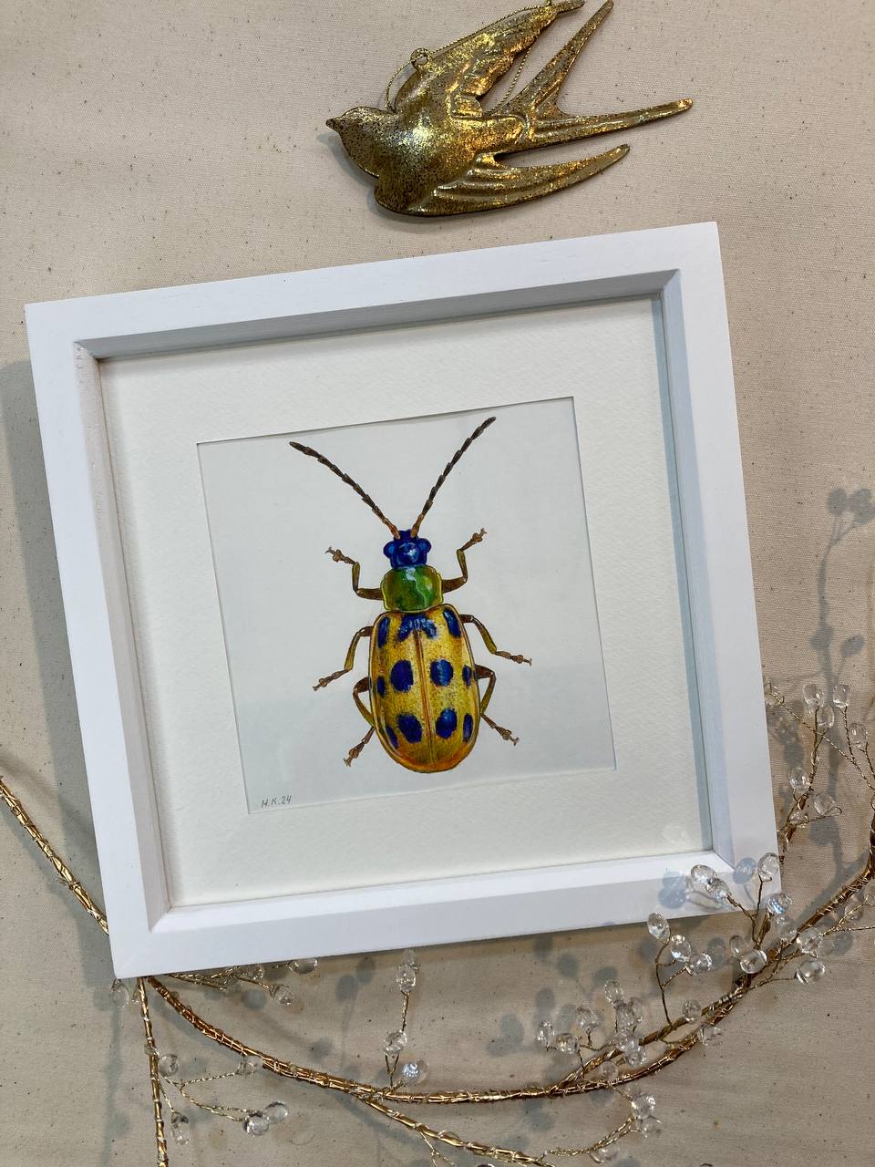 "Жовтий жук  з крапочками / Yellow beetle with dots" 2024