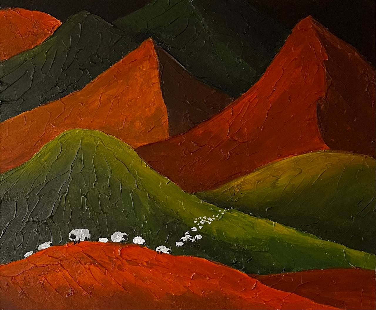 " Вівці та осінні гори / Sheep & autumn mountains "