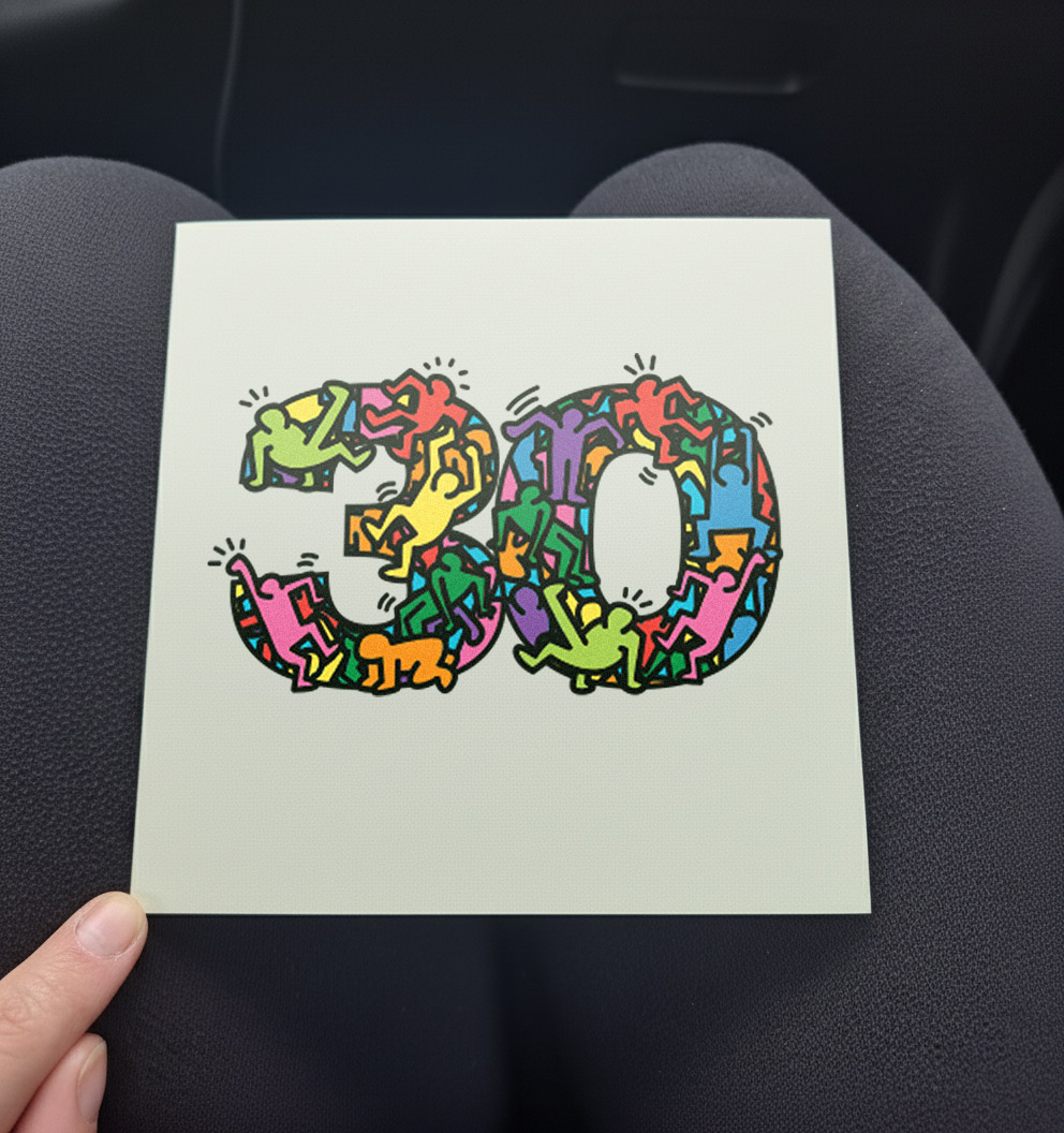 30 - Keith Haring Inspired Birthday Card Printable PDF
