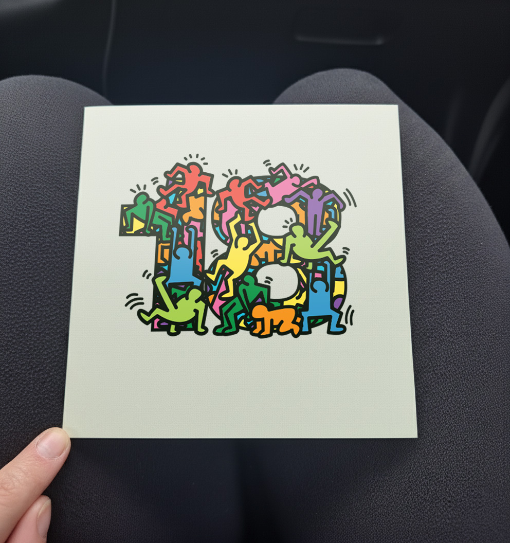 18 - Keith Haring Inspired Birthday Card Printable PDF