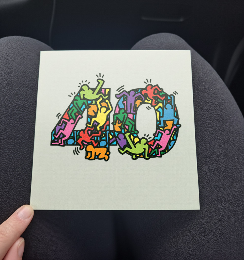 40 - Keith Haring Inspired Birthday Card Printable PDF