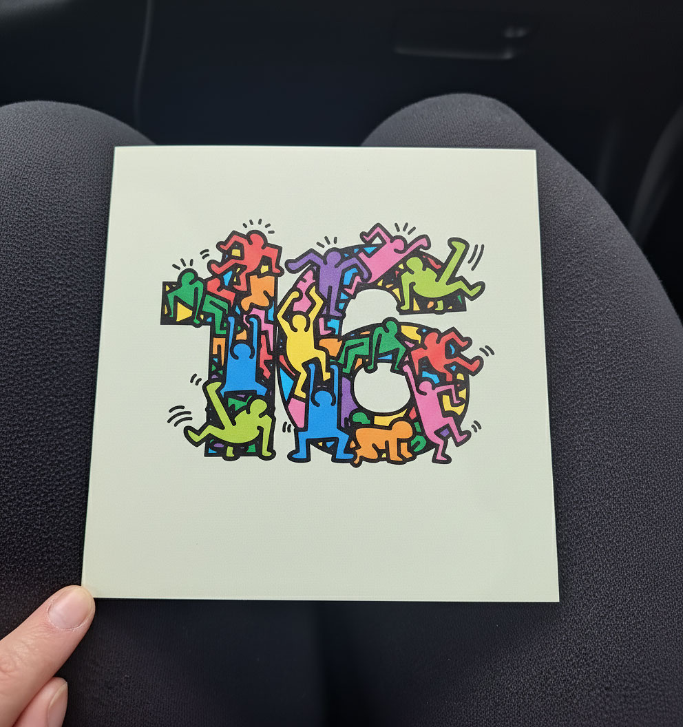 16 - Keith Haring Inspired Birthday Card Printable PDF