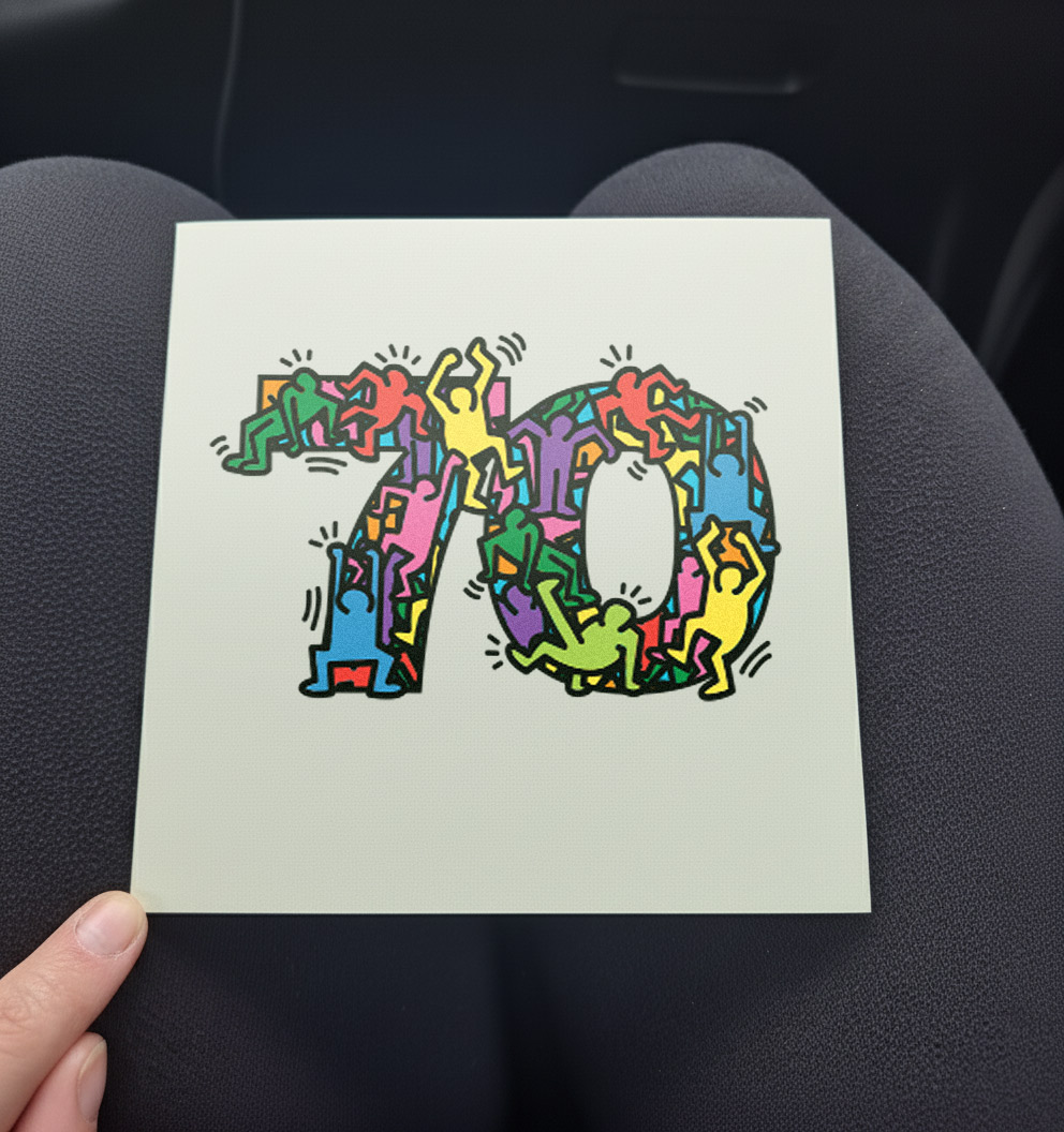 70 - Keith Haring Inspired Birthday Card Printable PDF