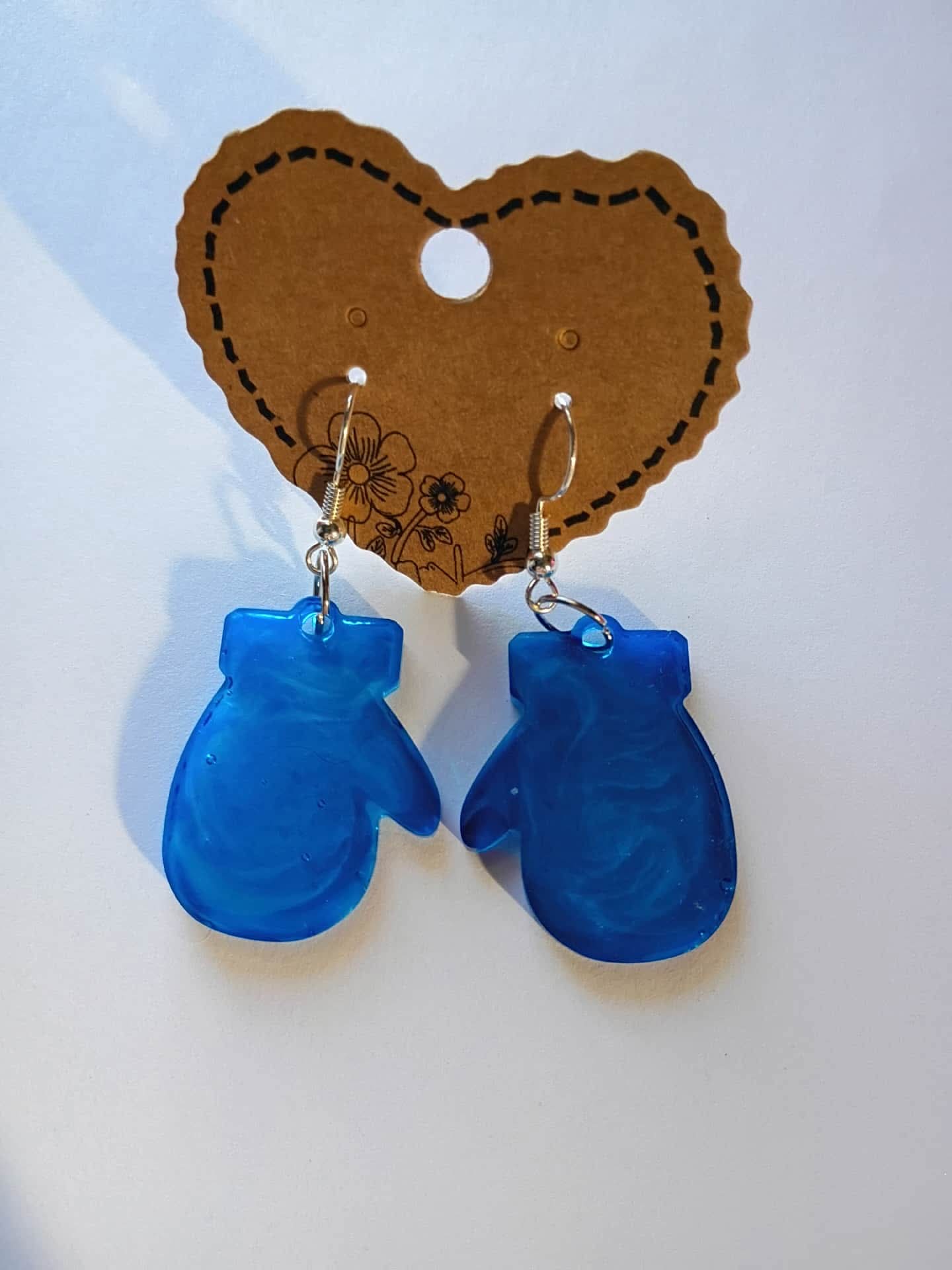 Blue Mitten Earrings