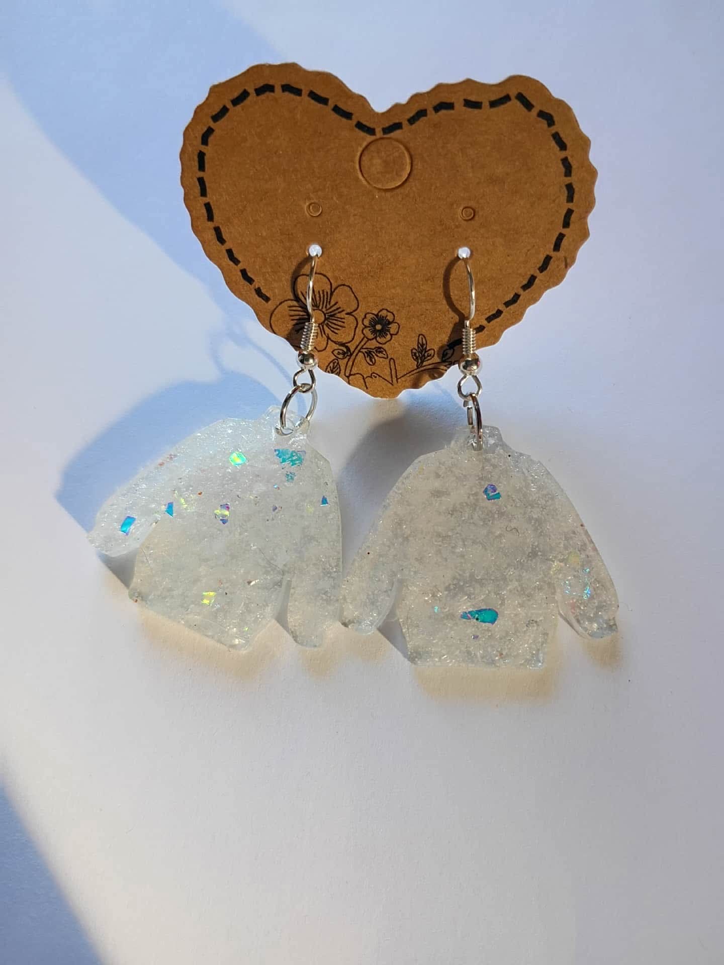 White Sweater Earrings