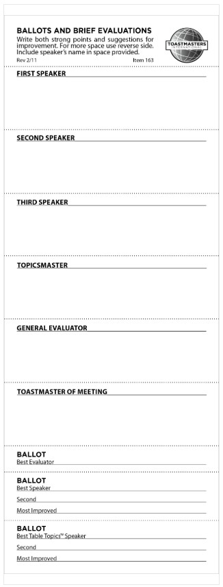Ballots and Brief Evaluations 250pk