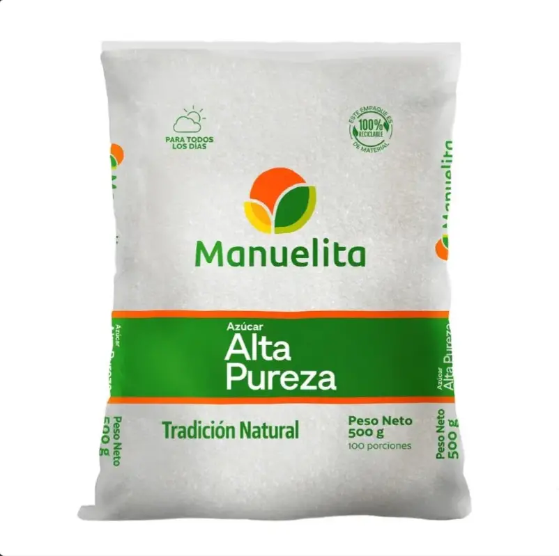 Azúcar manuelita alta pureza x 500 gr