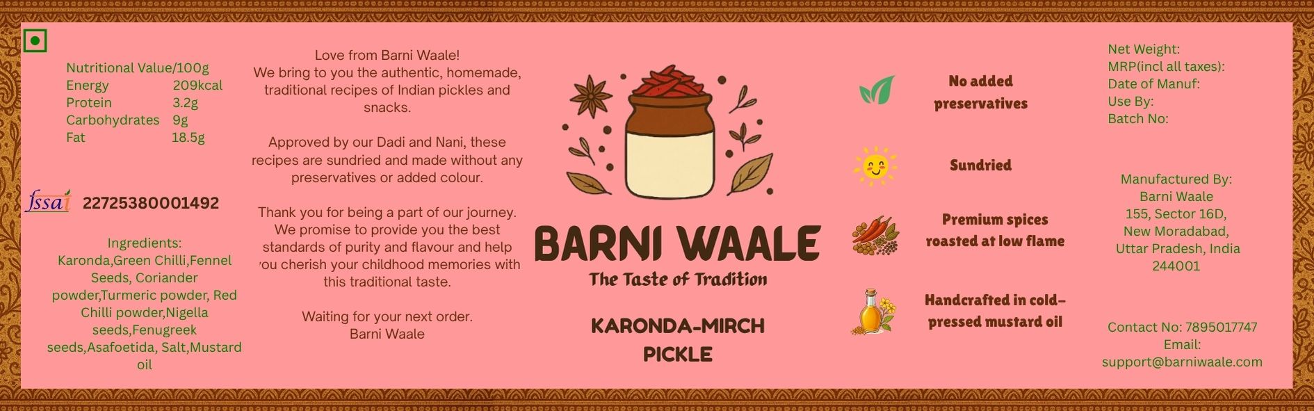 Karonda-Mirch Pickle