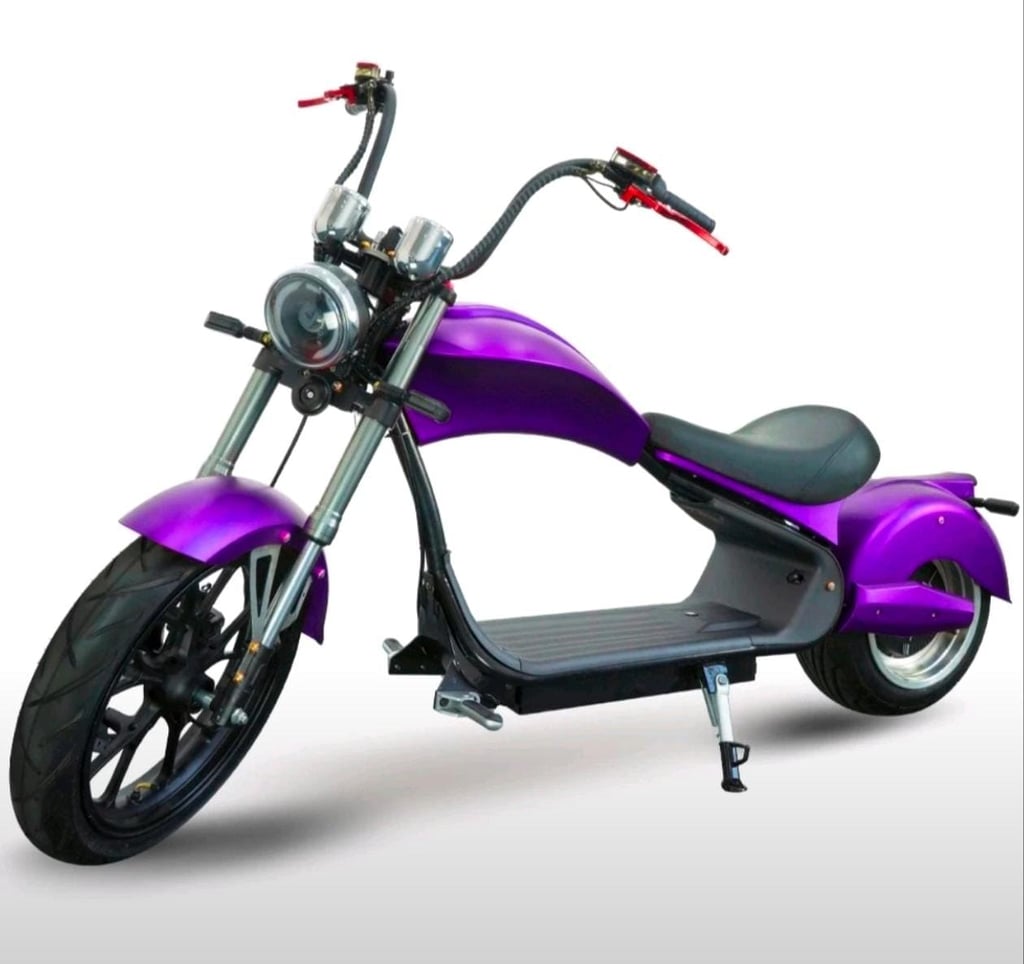 Purple Electric Chopper Scooter