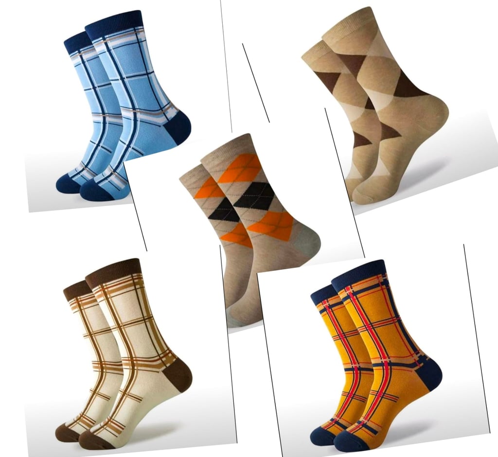 Classic Patterned Crew Socks