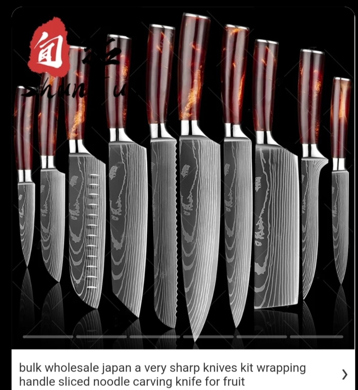 Set of knife and knives stend