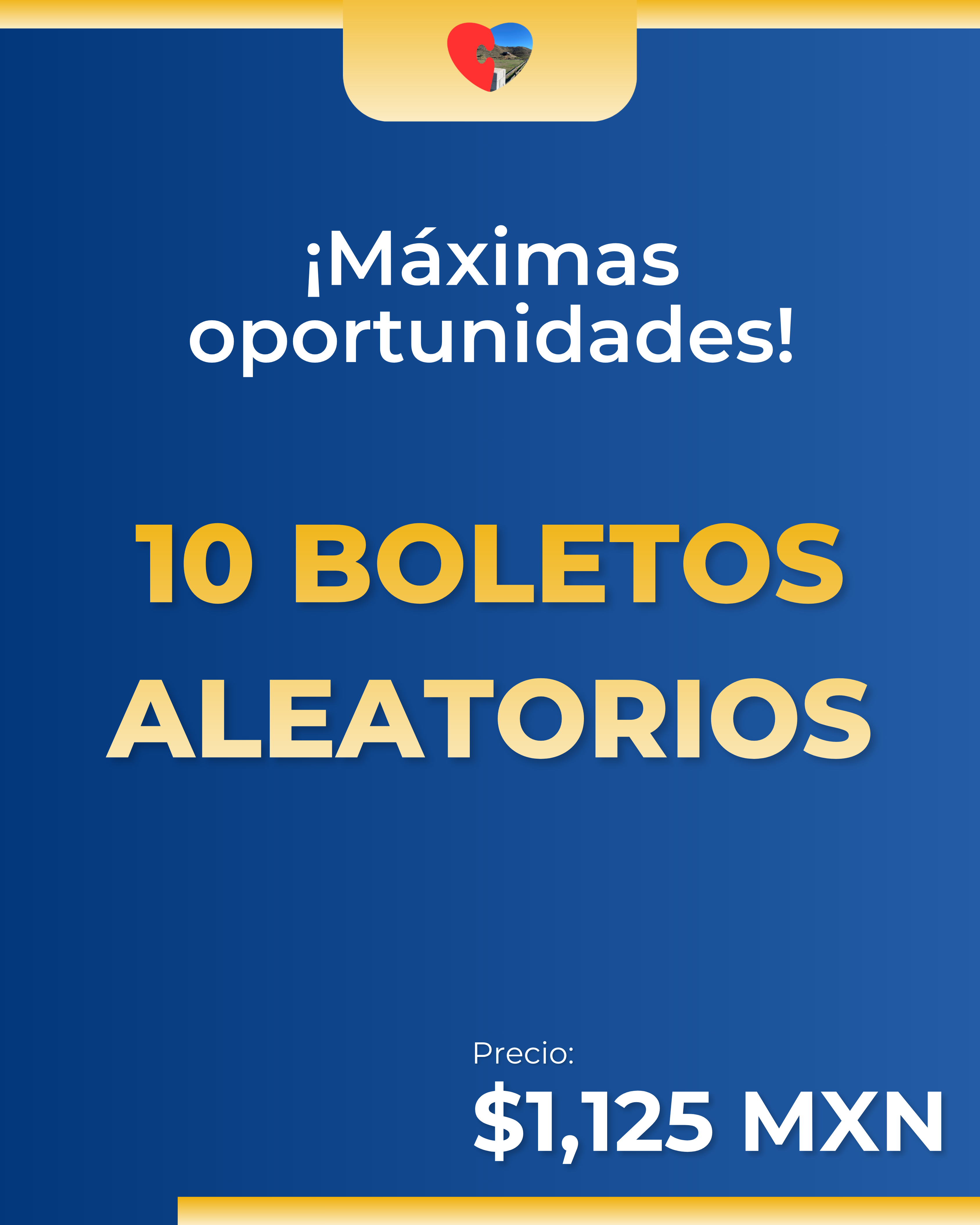 Paga 9 y recibe 10 Boletos Aleatorios