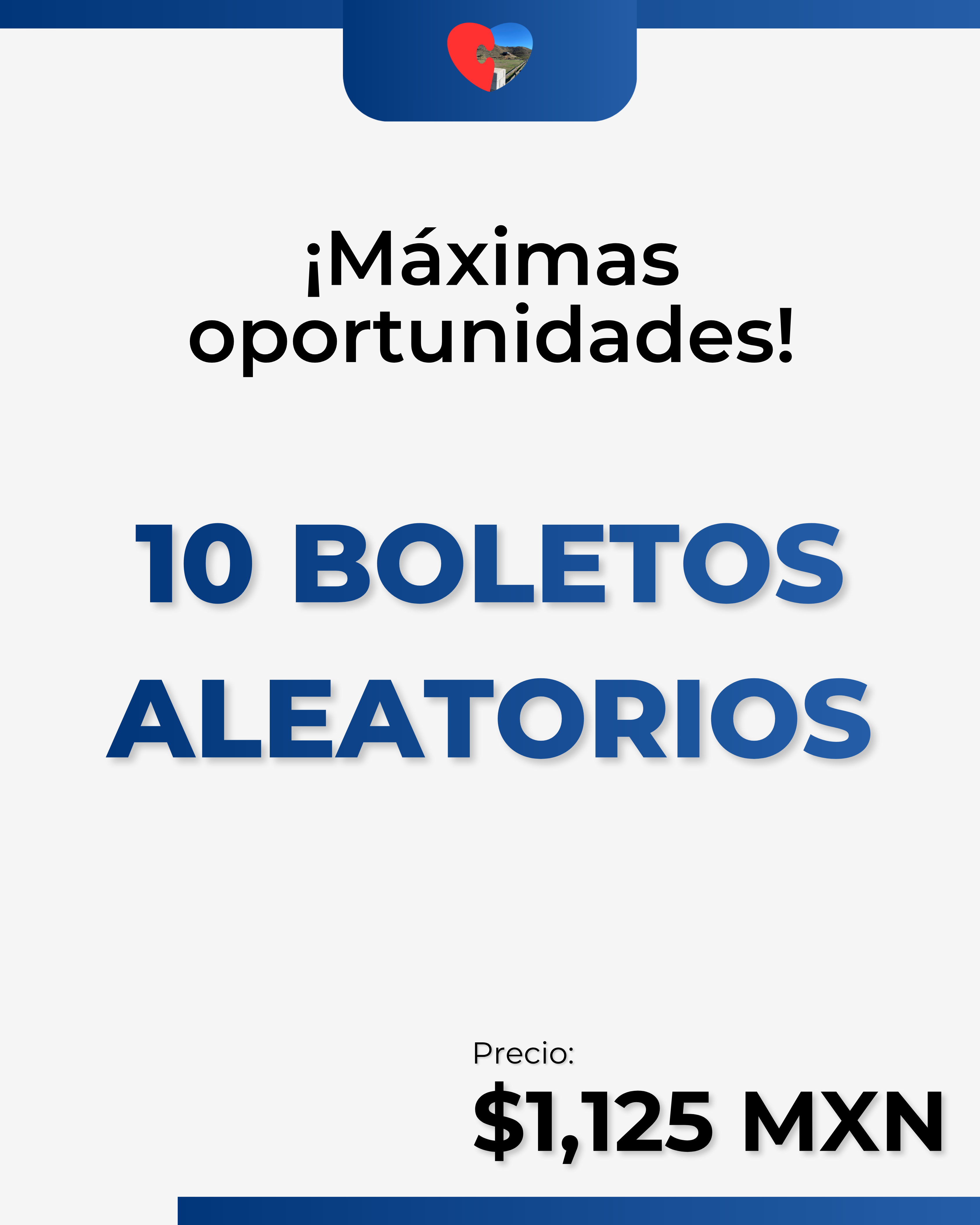Paga 9 y recibe 10 Boletos Aleatorios