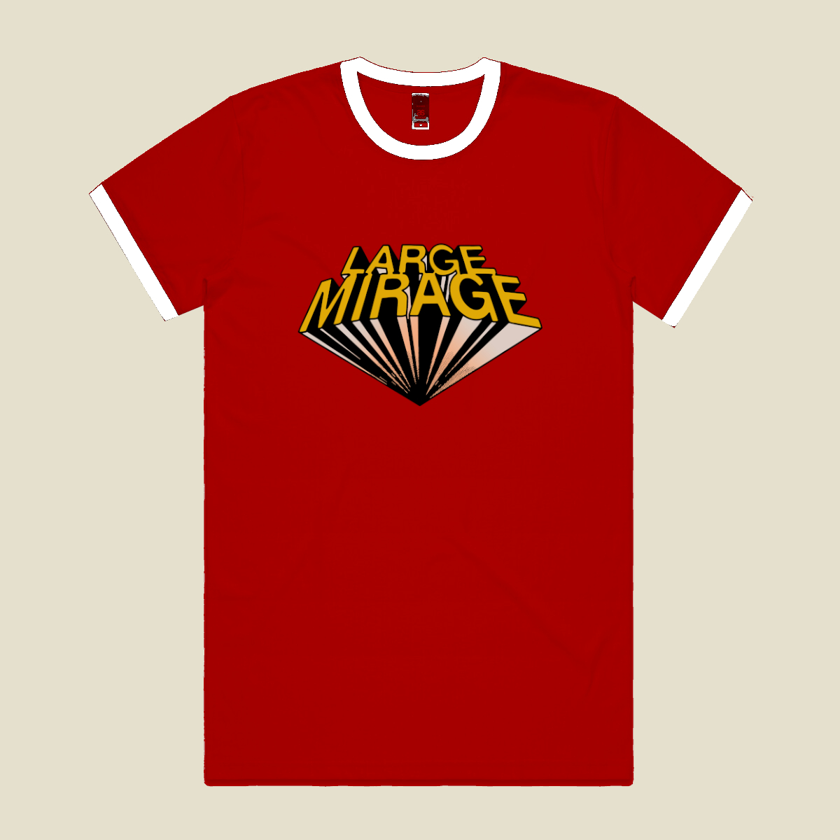 Large Mirage Red/White Ringer Tee