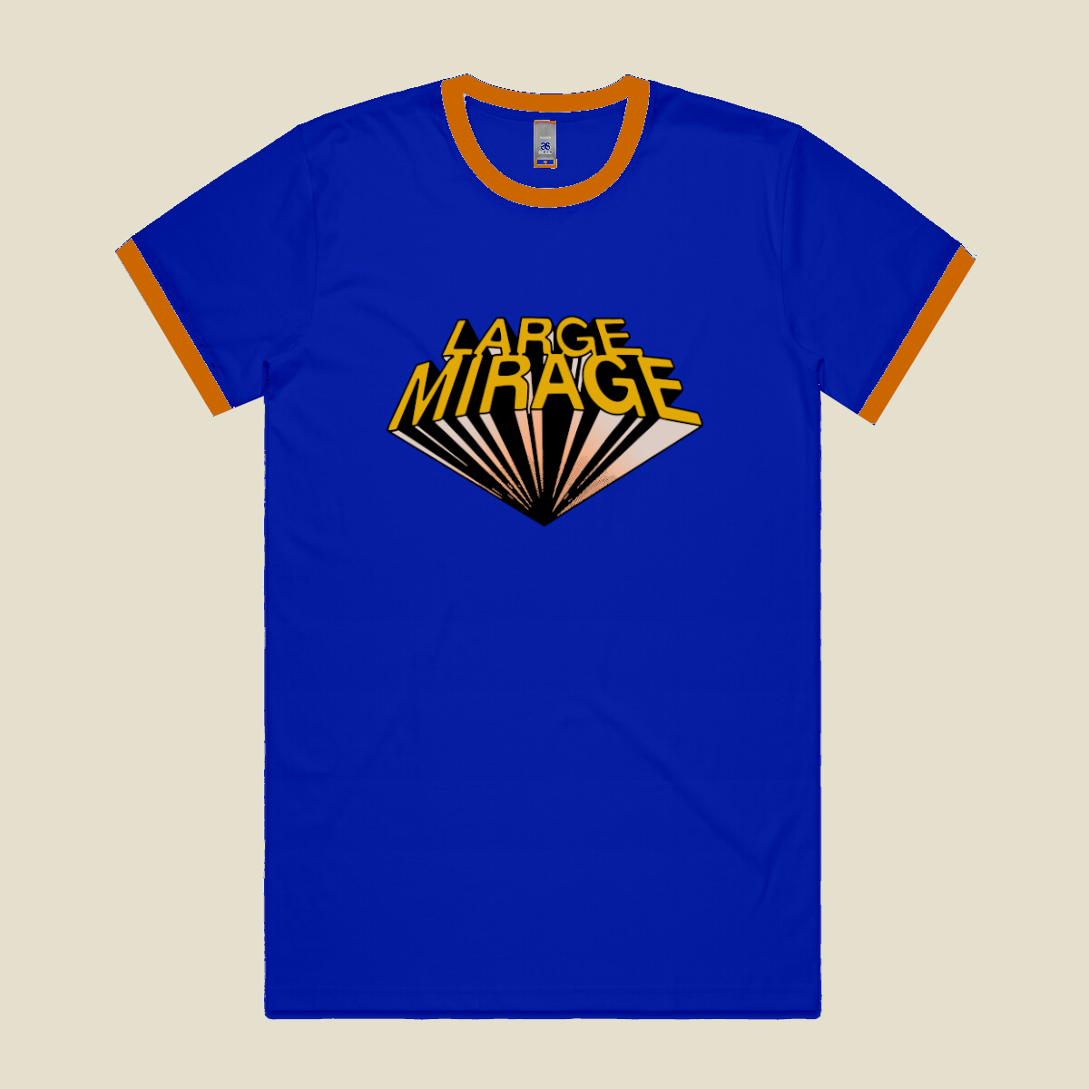 Large Mirage Blue/Orange Ringer Tee