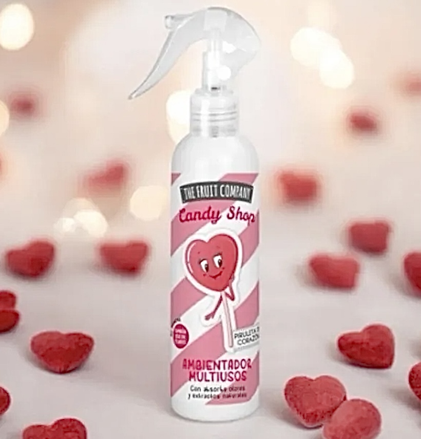 Spray d'ambiance multi-usages sucette coeur à la fraise  200ml