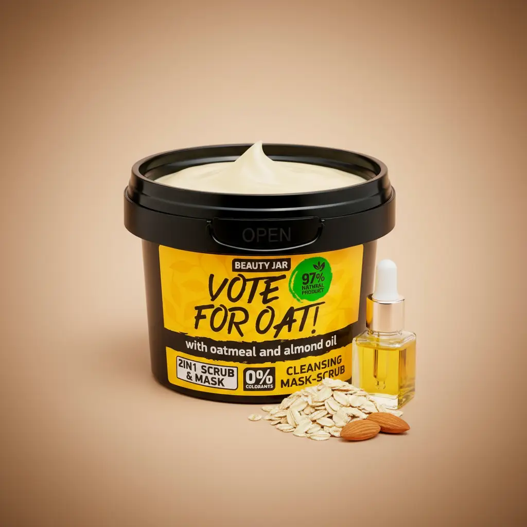 Masque nettoyant et gommant Beauty Jar à l’avoine et à l’huile d’amande