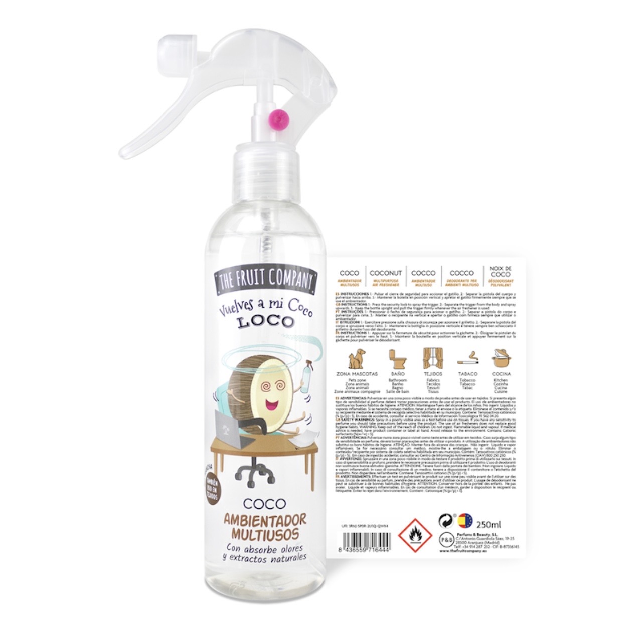 Spray d'ambiance à la noix de coco 250ml