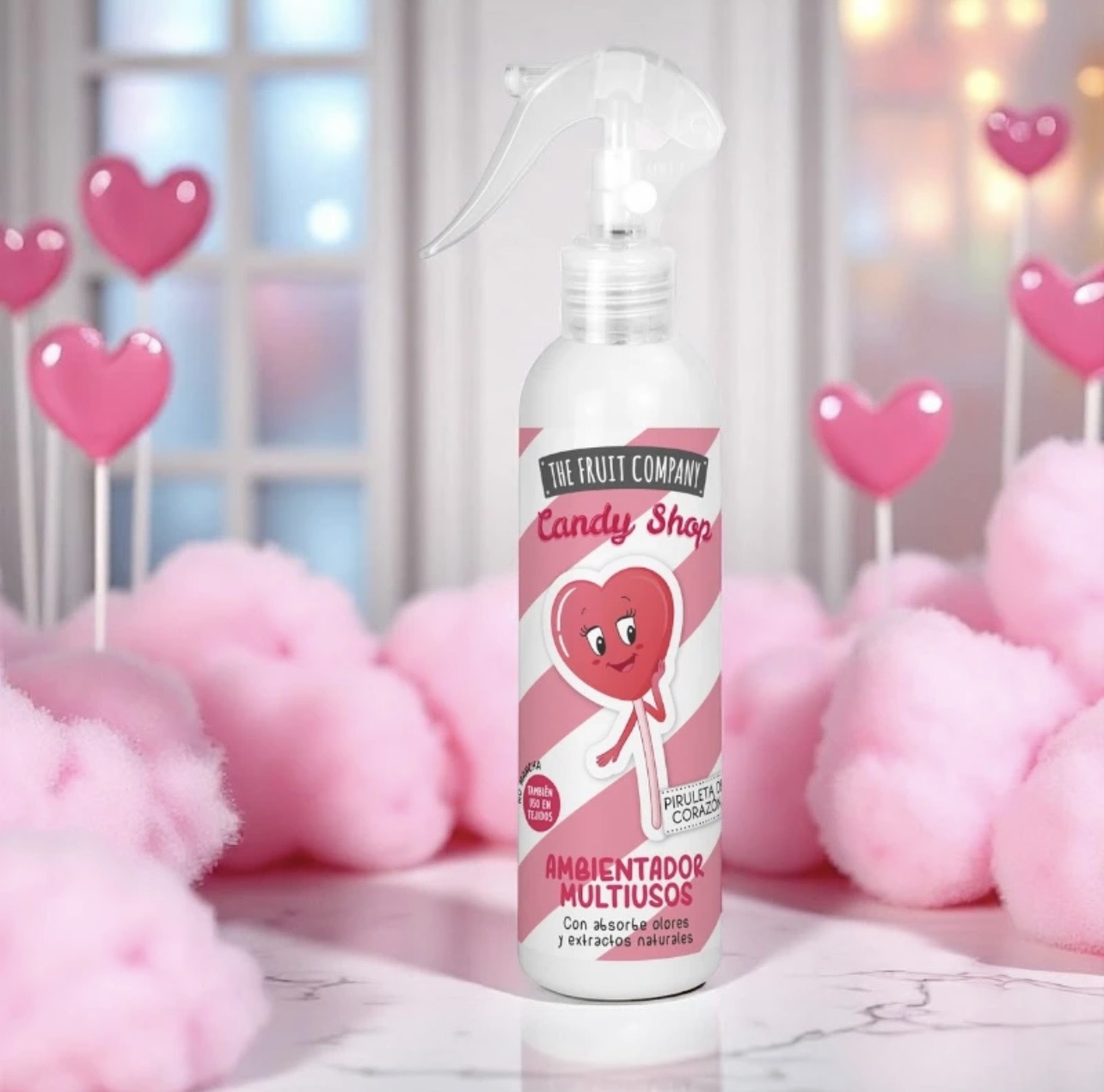Spray d'ambiance multi-usages sucette coeur à la fraise  200ml