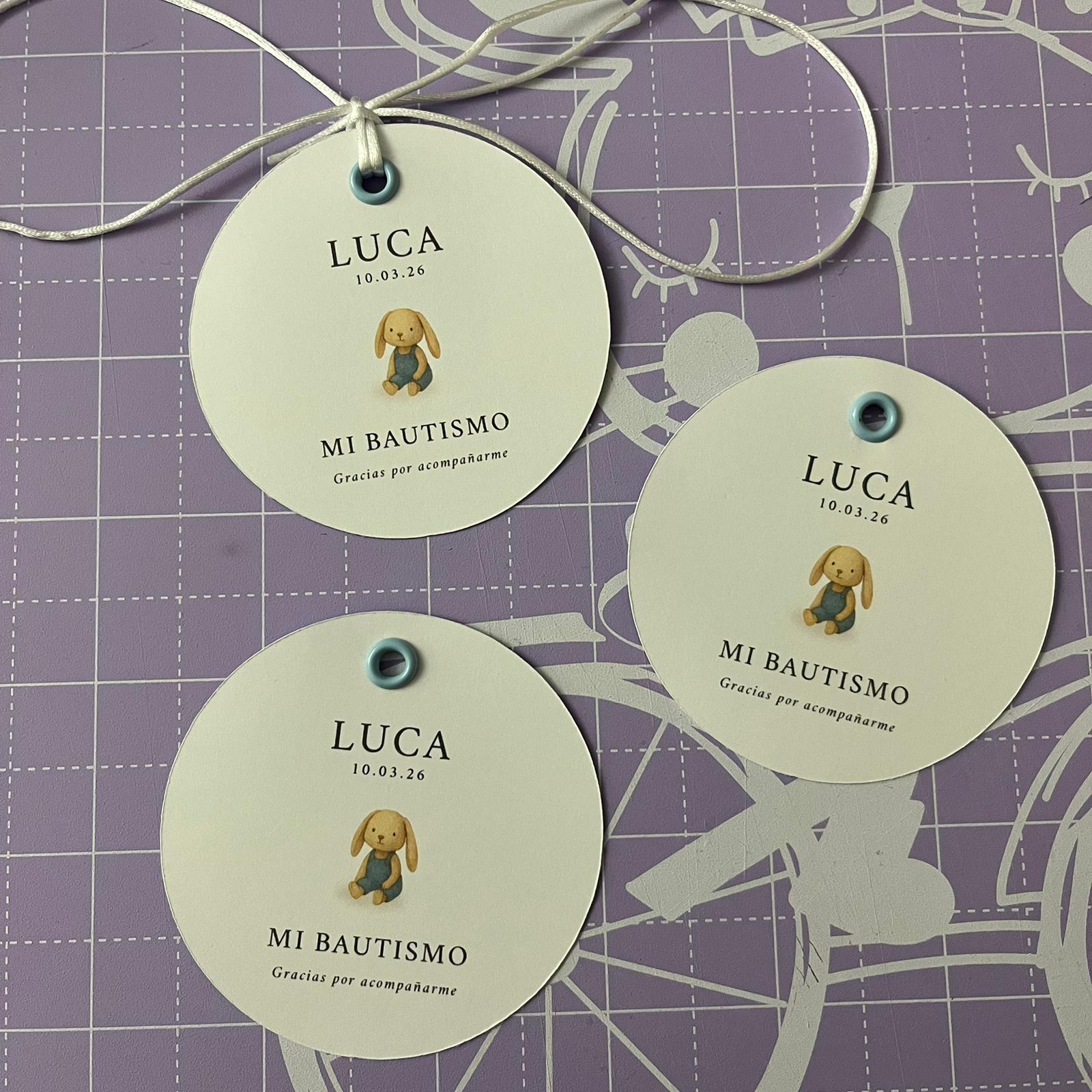 Etiqueta Luca  personalizadas para bautizo