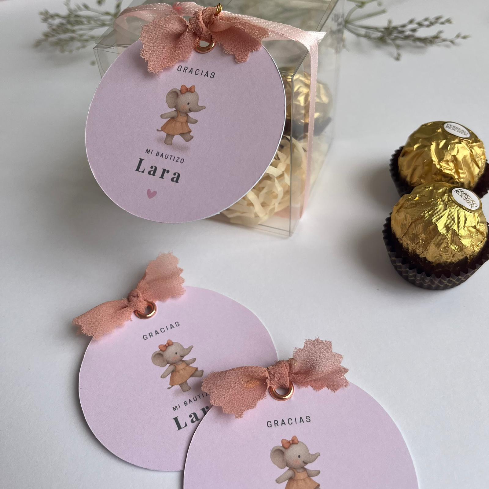 Etiquetas personalizadas para bautizo