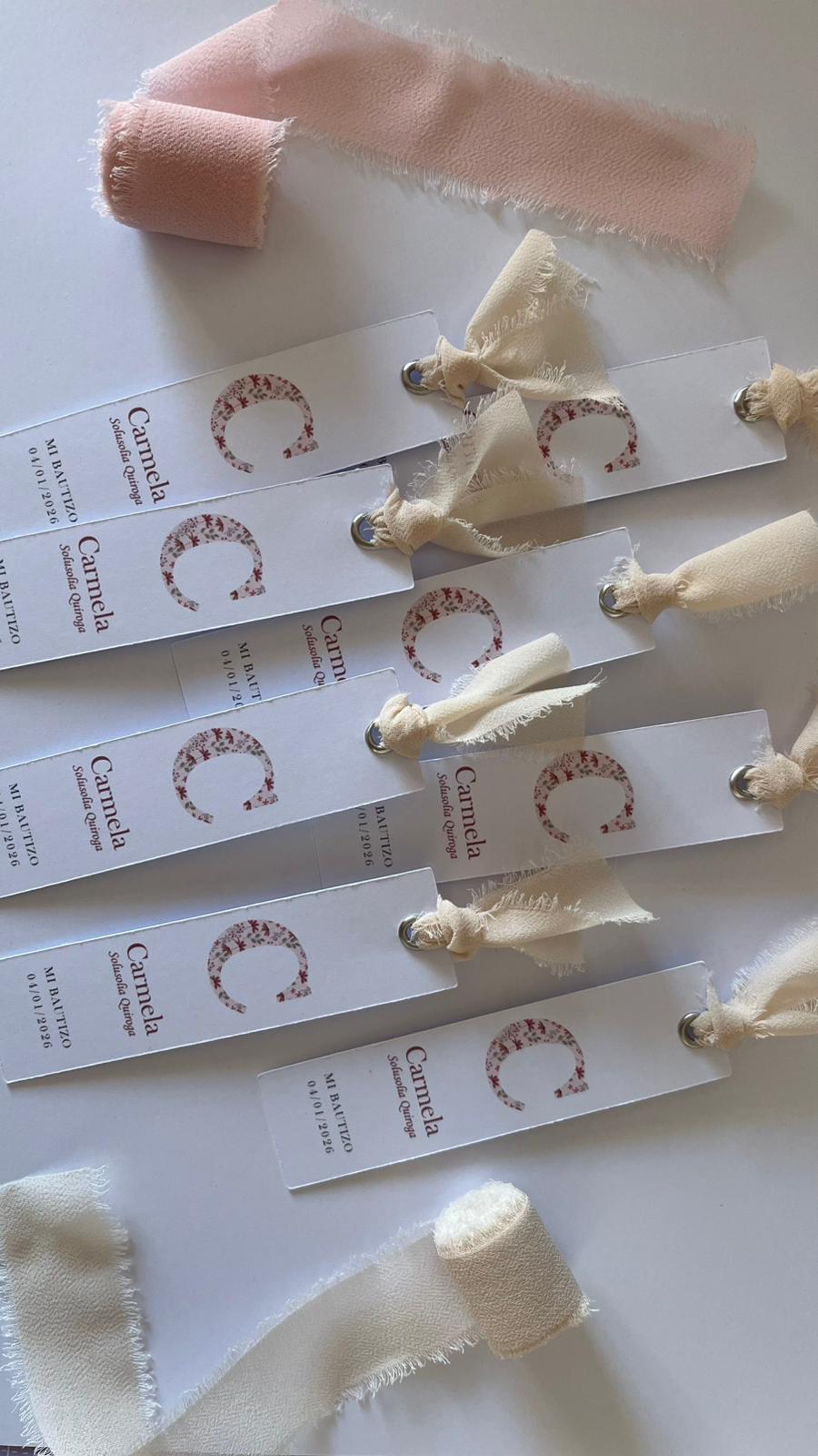 Tarjeta Carmela  personalizados para bautizo