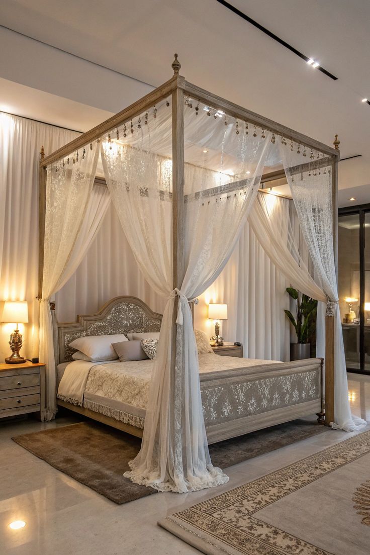 Siraj Modern Canopy Bed | سرير سراج المظلة الحديث