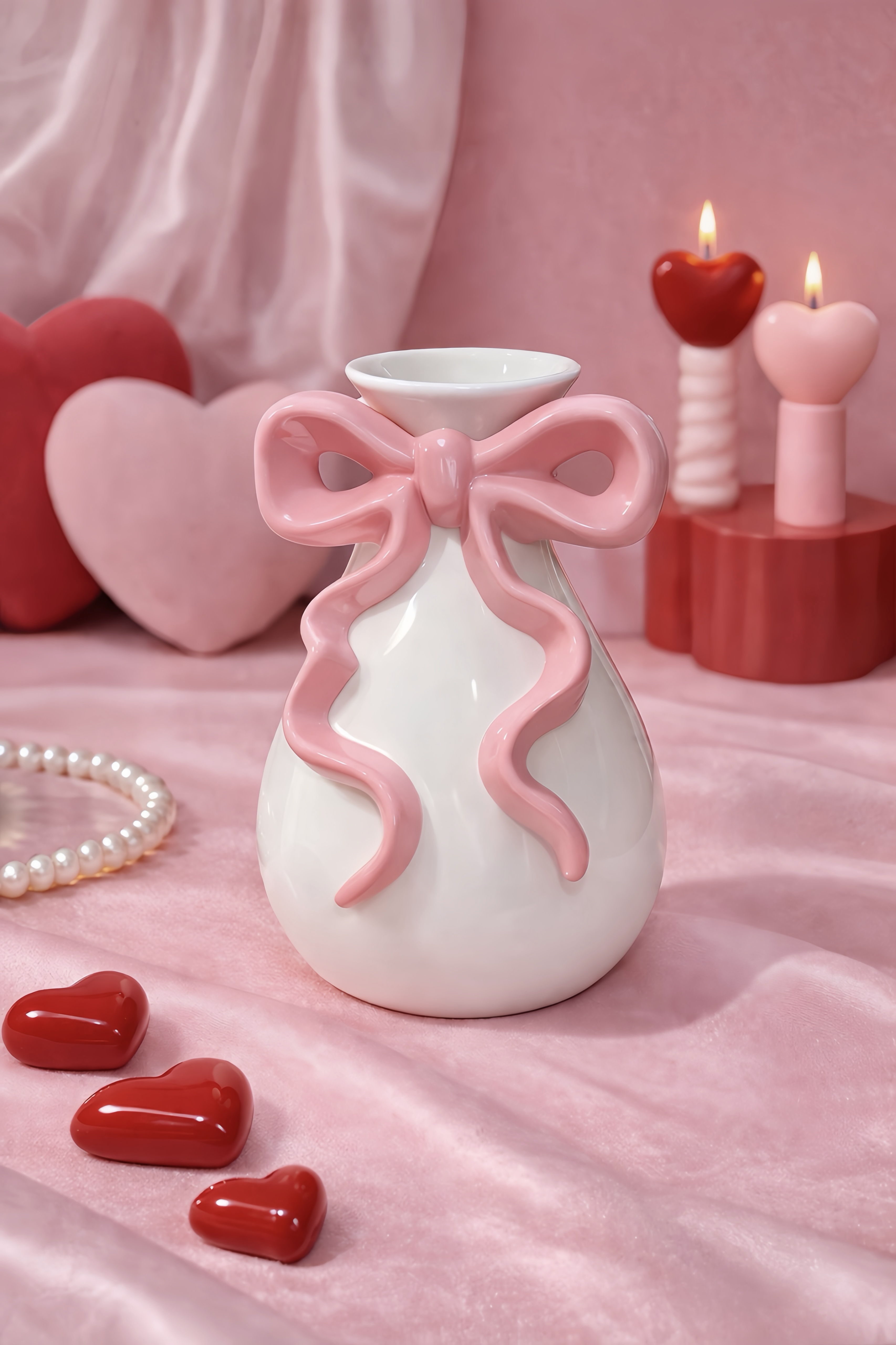 Pink Sweet Ribbon Vase