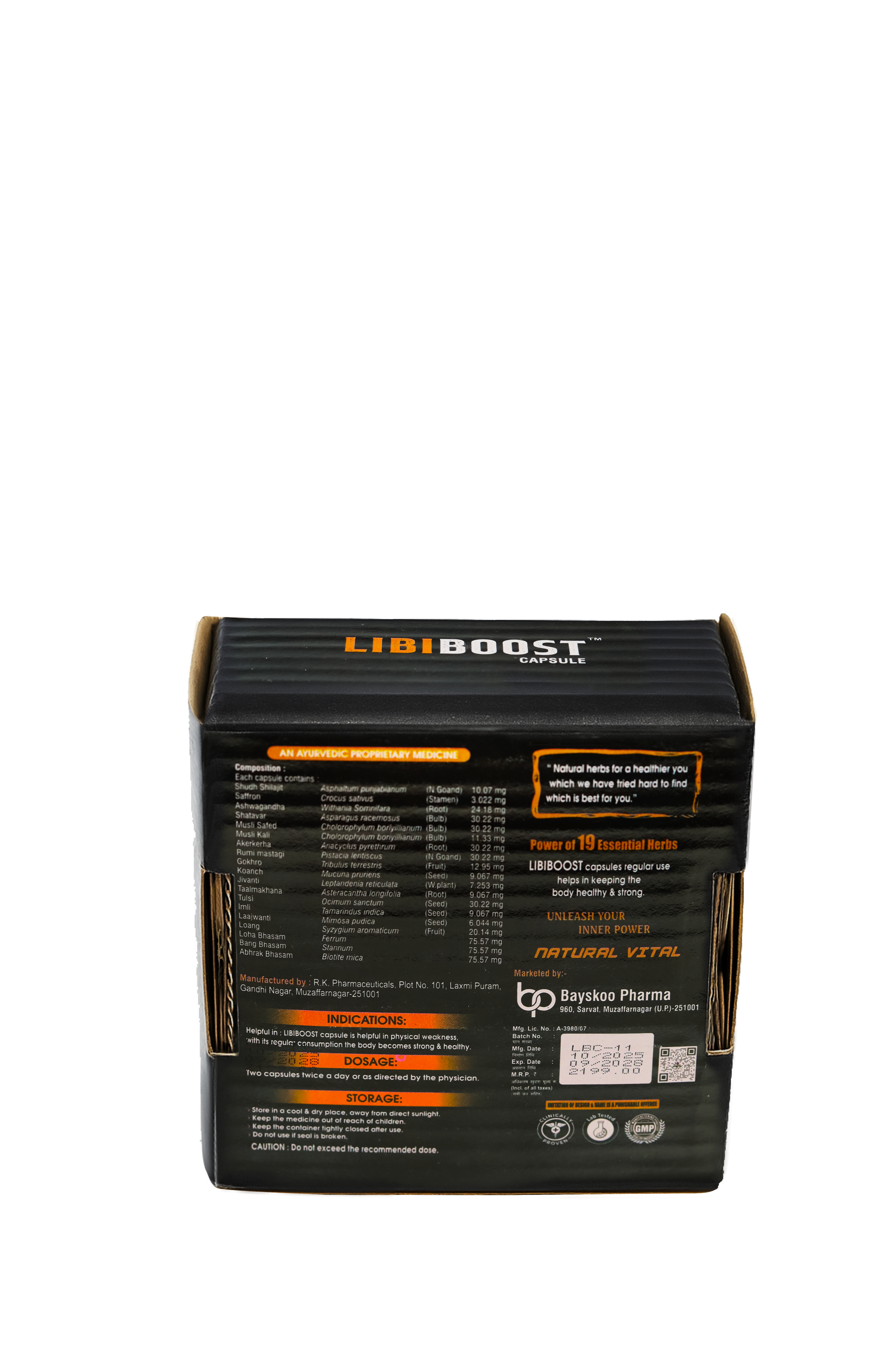 LIBIBOOST™: Ayurvedic Stamina Booster Capsules (60 Caps) + FREE Massage Oil