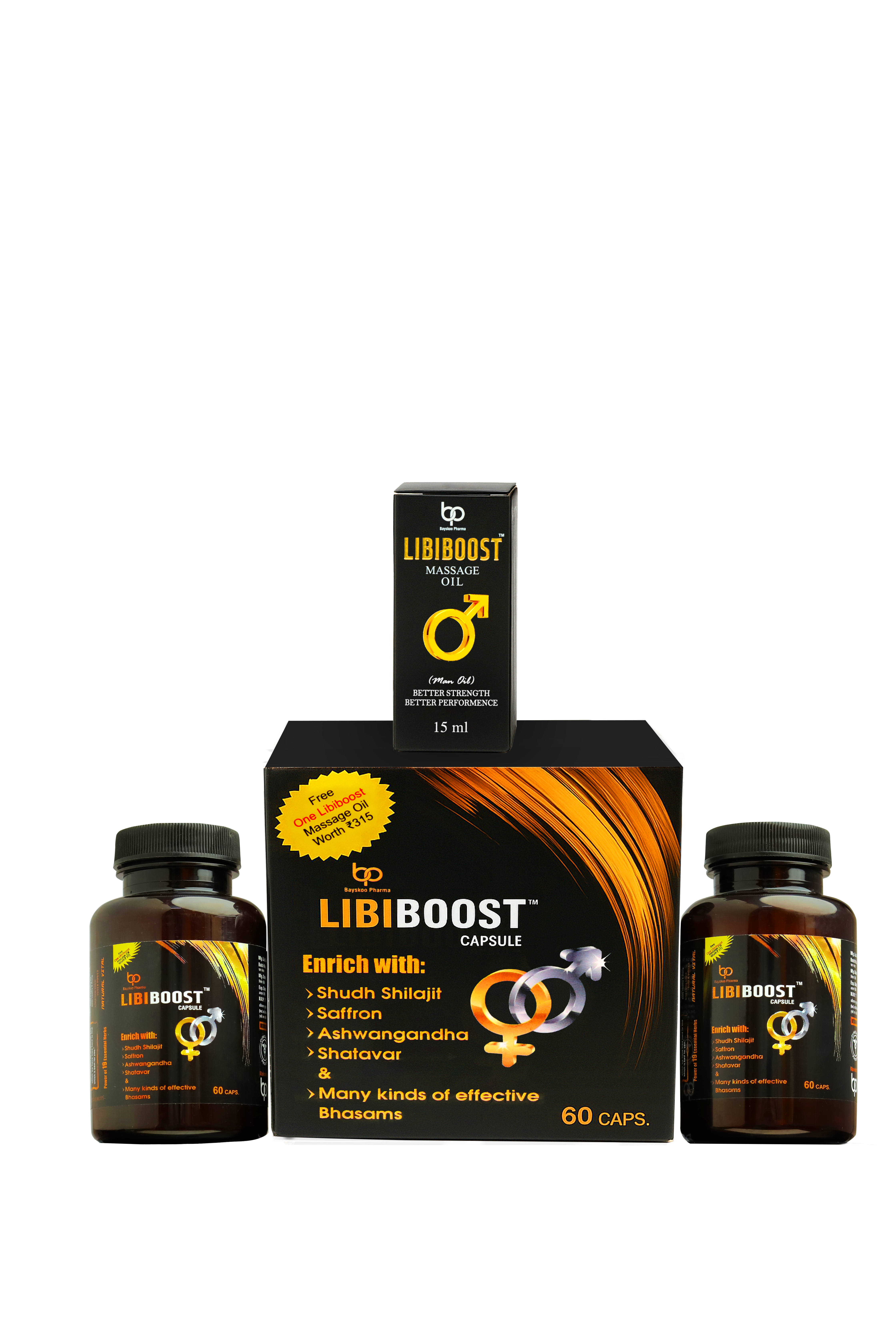 LIBIBOOST™: Ayurvedic Stamina Booster Capsules (60 Caps) + FREE Massage Oil