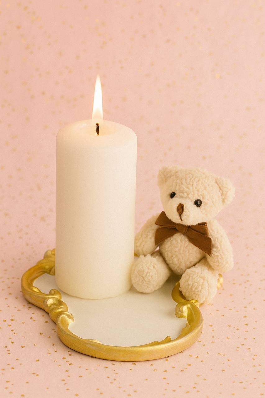 ✨ Socle décoratif artisanal doré 