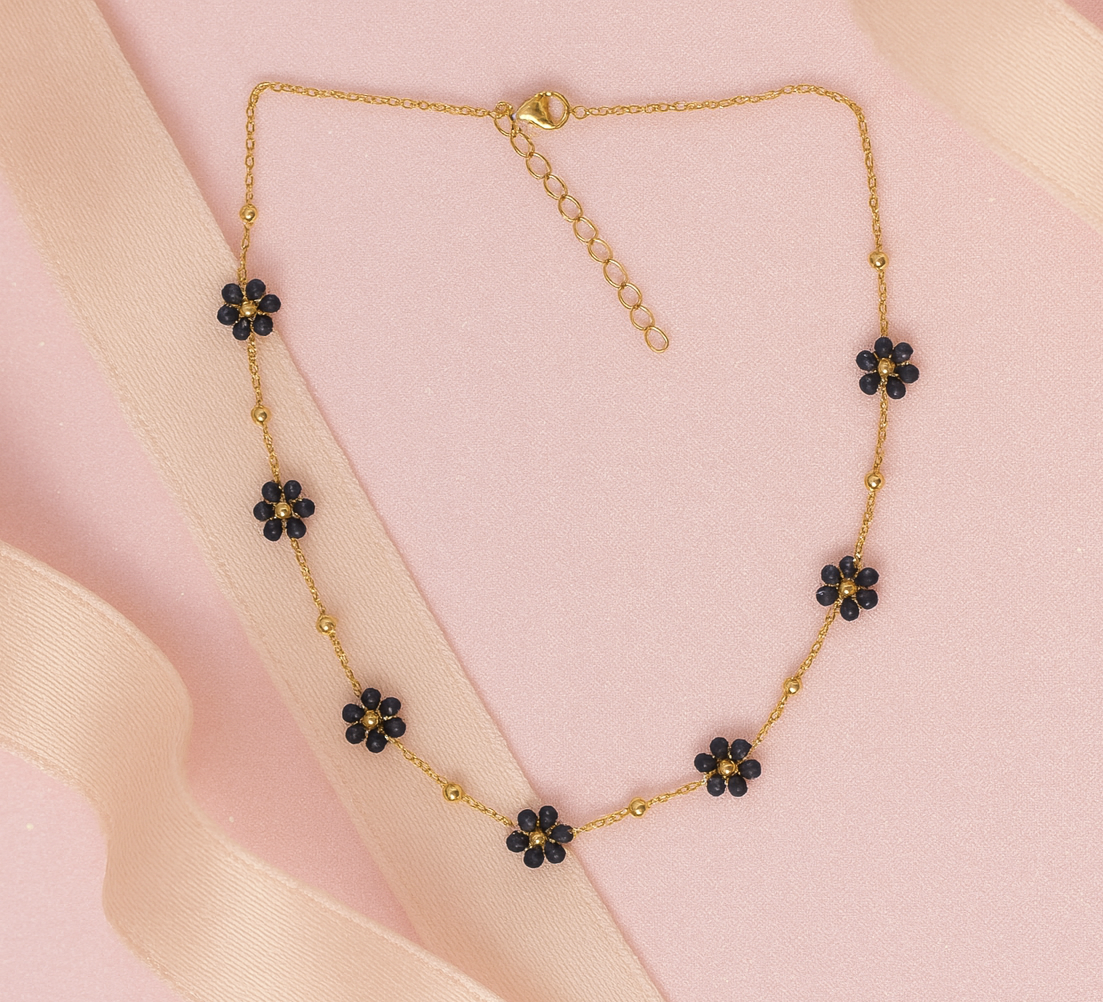 Collier fleurs Romain