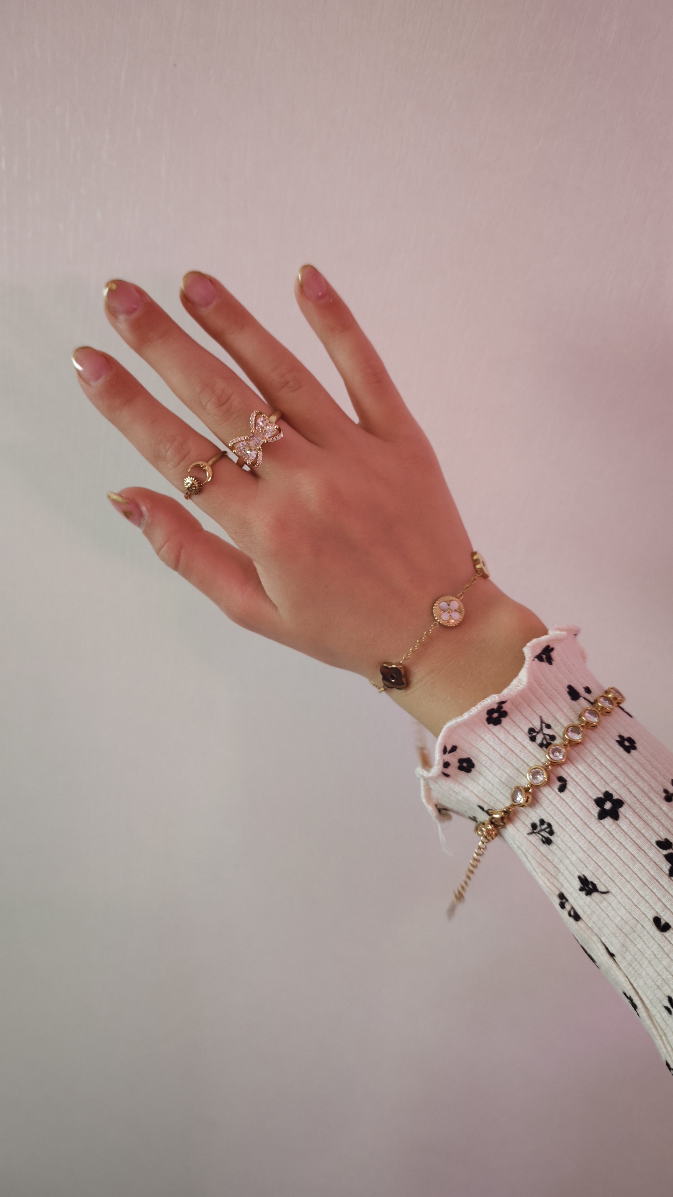 Bague papillon en strass