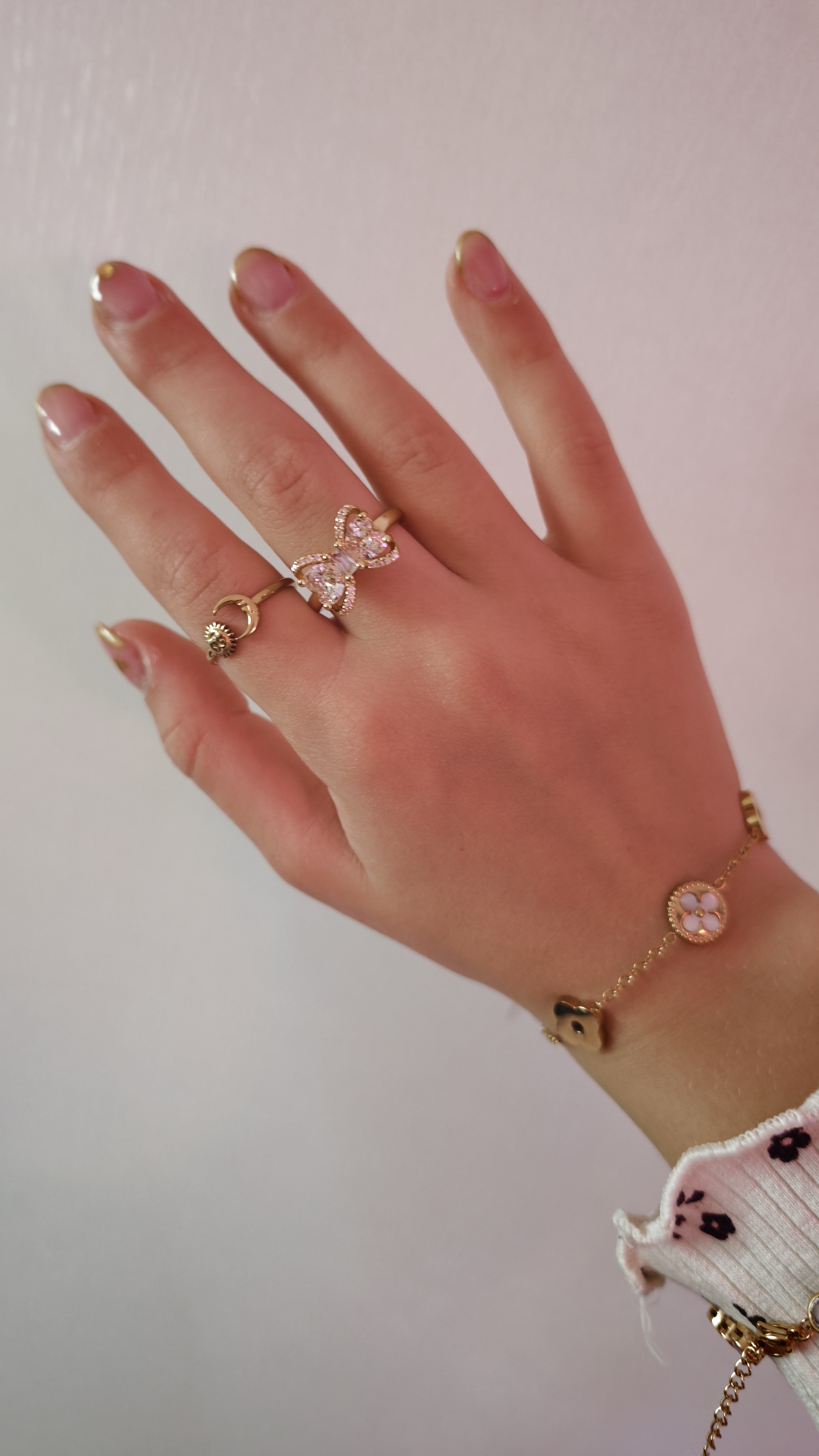 Bague papillon en strass