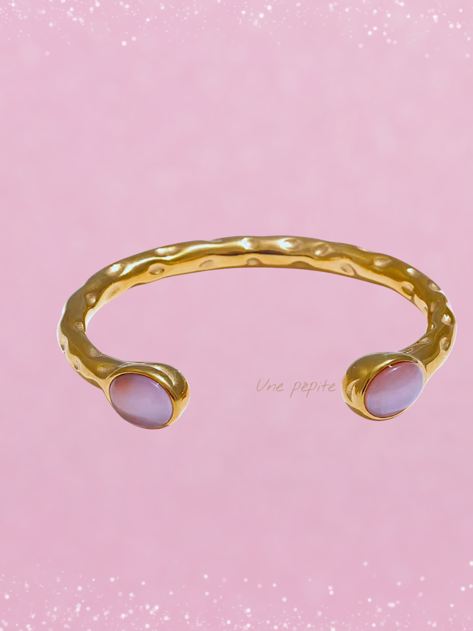 Bracele Jonc œil-de-chat rose