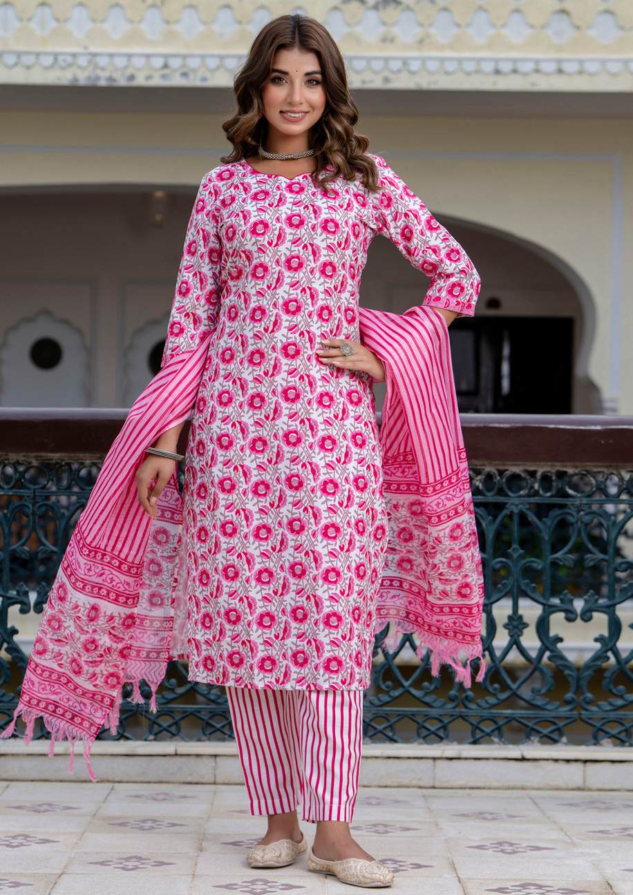 Floral Printed Pink Dress