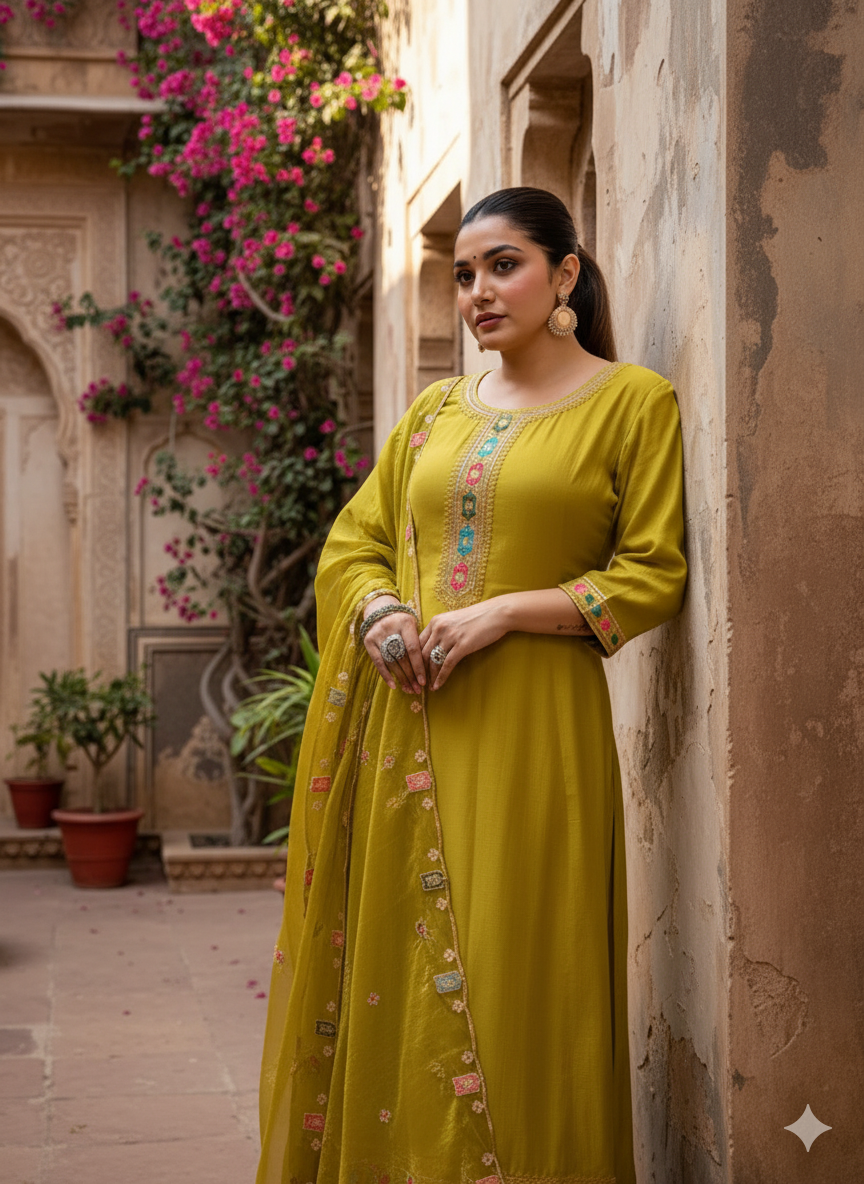 Vibrant Mustard Yellow Kurta Set