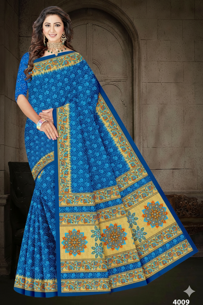 Elegant Pure cotton Floral Saree