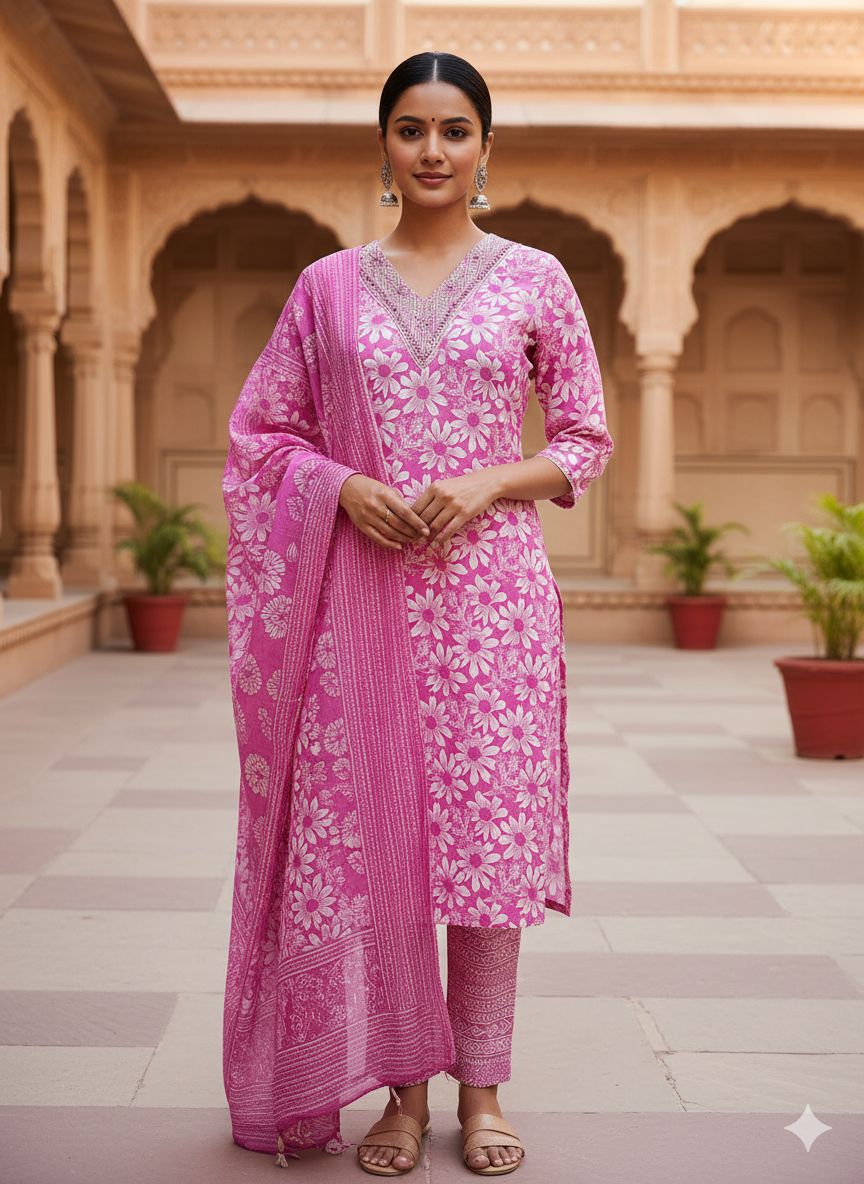 Elegant Printed Salwar Kameez Set
