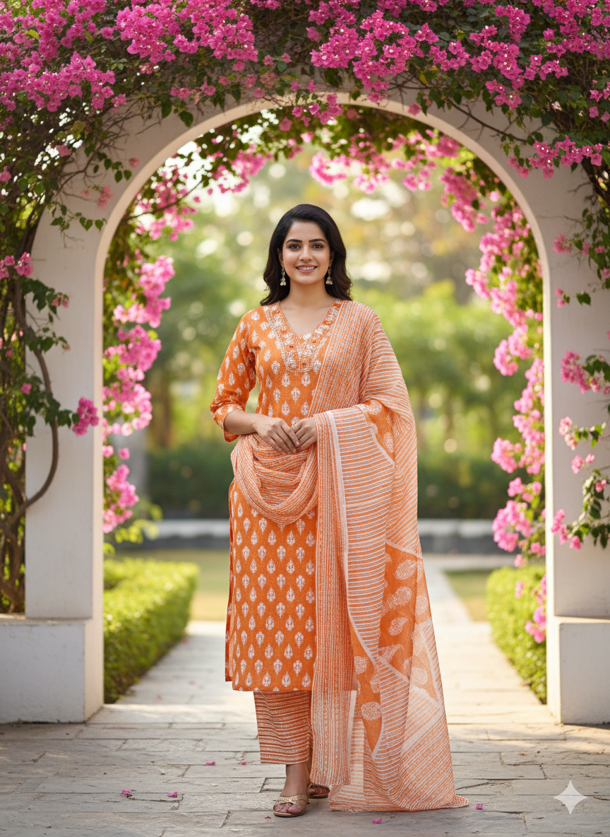 Elegant Printed Salwar Kameez Set