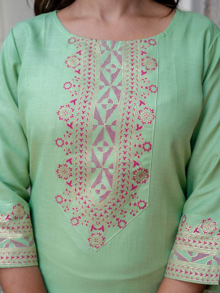 Embroidered Mint Green Salwar Kameez
