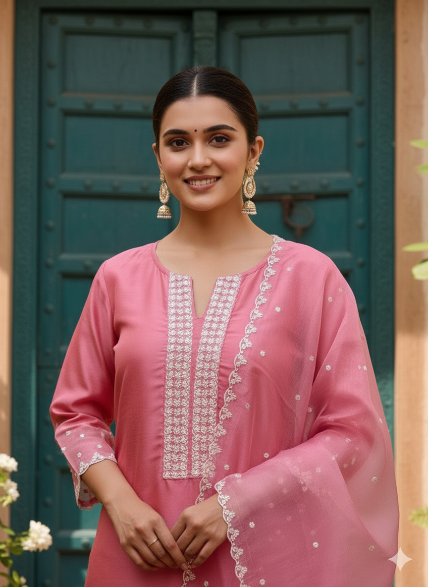 Elegant Pink Salwar Kameez Set