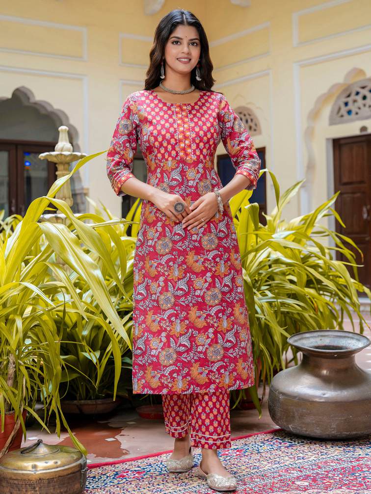Floral Printed Traditional Kurti