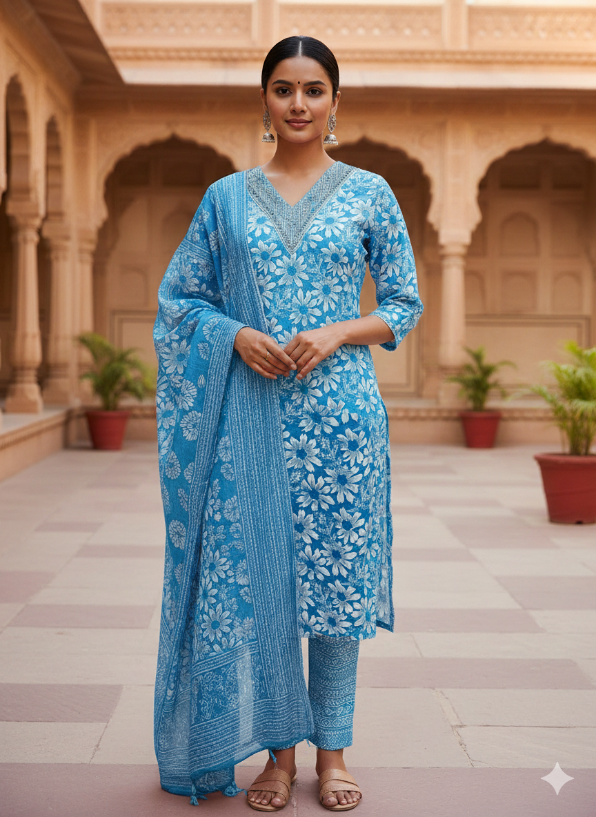 Elegant Printed Salwar Kameez Set