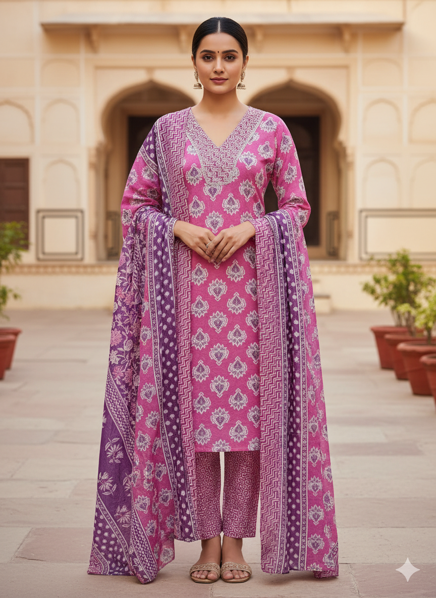 Elegant Printed Salwar Kameez Set